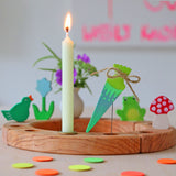 Grimms Steckfigure Schultüte Neongrün mit Kerze