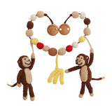 Gehäkelte Kinderwagenkette Affe CHARLIE in Braun von SindiBaba_Fair-Trade und in Handarbeit hergestellt_ganze Kette