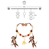 Gehäkelte Kinderwagenkette Affe CHARLIE in Braun von SindiBaba_Fair-Trade und in Handarbeit hergestellt_Größentabelle