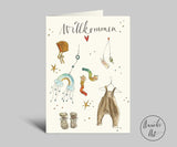 Annelis Art_Klappkarte zur Geburt_Willkommen_Vorderansicht