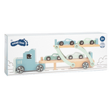 Autotransporter Chicago von smallfoot mit vier Rennautos-In Verpackung