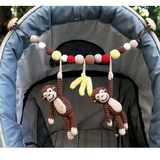 Gehäkelte Kinderwagenkette Affe CHARLIE in Braun von SindiBaba_Fair-Trade und in Handarbeit hergestellt_Kinderwagenkette an Kinderwagen