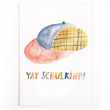 Postkarte zur Einschulung | YAY SCHULKIND!