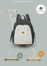Little-Who-Rucksack-Pinguin-Alwin-Brustgurt-Olivgruen