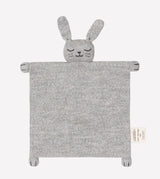 Graues Schmusetuch in Hasenform aus Baby-Alpakawolle