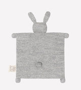 Graues Schmusetuch in Hasenform aus Baby-Alpakawolle in Rückansicht