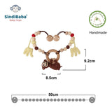 Gehäkelte Kinderwagen-Kette Affe Charlie 4in1 von SindiBaba_Maße