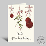 Klappkarte zu Weihnachten von Annelis Art mit Spruch "Frohe Weihnachten"