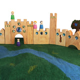 Kleines Märchenschloss von Bauspiel mit 10 Teilen mit Holzfiguren