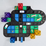 Parcours mit Connetix Magnetbausteine Roads Creative Pack mit 48 Teilen in Verpackung