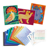Inhalt von Mosaik Glitzer-Bastelset "Im Herzen des Dschungels" von Djeco