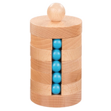 Kugelturm Logikspiel aus Naturholz von goki gelöst