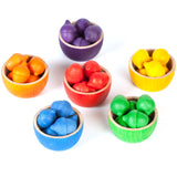 Grapat 6 Schälchen und 36 Eicheln in Regenbogenfarben