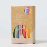 Grimm's Festtagskerzen Dip Dye Regenbogen 12 Stück