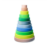 Großer Holz-Scheibenturm von Grimm's in Neongrün