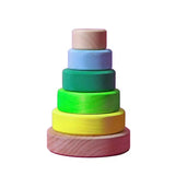 Kleiner Holz-Scheibenturm von Grimm's in Neongrün