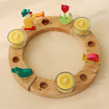 Aufsicht auf Grimm's Geburtstagsring mit Teelichthalter aus Glas von Grimm's