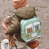 Kinderrucksack Großer Bulli Boris aus veganem Leder von Little Who_Kinderrucksack mit Kind
