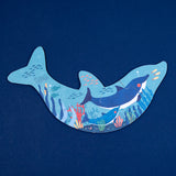 Delfin von Puzzle Blue von Londji mit 7 Meerestiere-Wendepuzzlen für Kinder ab 2 Jahren
