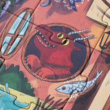 Detail des Londji Puzzle Magic World mit rotem Fantasiewesen