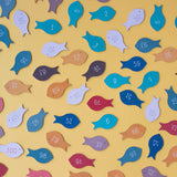 Rückseite kleine Fische von Londji Legespiel "The whale & the fish"