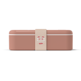 Seitenansicht von Lunchbox "Foodie" von Monbento mit Fuchs-Motiv in Zimtfarbe