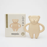 Moonie Bären-Beissring aus Naturkautschuk im Farbton Sand mit Verpackung