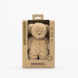 Moonie Sensorik-Teddybär im Farbton Organic Cappuccino in Verpackung