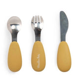 Kinderbesteck Trois Lapins von Moulin Roty in Rückansicht