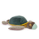 Seitenansicht von großer Plüsch-Schildkröte von Moulin Roty