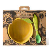 Schüssel und Löffel Lou the Lemon von Oli&Carol in Verpackung