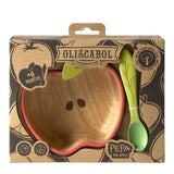 Schüssel und Löffel "Pepa the Apple" von Oli&Carol in Verpackung