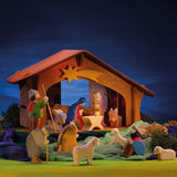 Krippenstall mit Stern von Ostheimer mit Figuren