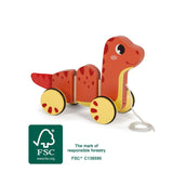Nachziehtier Dino von small foot aus FSC-zertifiziertem Holz