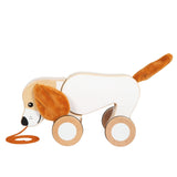 Nachziehtier Hund mit Knisterohren von small foot in Seitenansicht