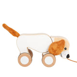 Nachziehtier Hund mit Knisterohren von small foot in Seitenansicht