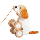 Nachziehtier Hund mit Knisterohren von small foot in sitzender Position