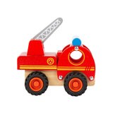 Feuerwehrfahrzeug aus FSC®-zertifiziertem Holz von small foot in Seitenansicht