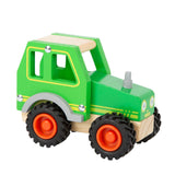 Traktor von small foot aus FSC-zertifiziertem Holz in Seitenansicht