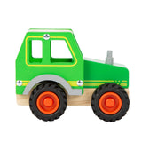 Traktor von small foot aus FSC-zertifiziertem Holz in Seitenansicht