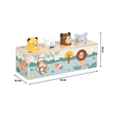 Drückspiel Tierlaute "Safari" von small foot mit Größenangaben