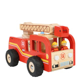 Grosses Feuerwehrauto von small foot mit Drehleiter