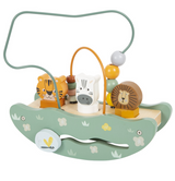 Schrägansicht von Motorikschleife "Safari" mit Wippe und Tieren von small foot