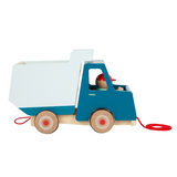 Nachzieh Fahrtzeug Kipplaster von small foot Seitenansicht