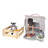 Spielset Esel mit Stall und Zubehör in der Tasche von small foot_03