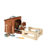 Spielset Pferd mit Stall und Zubehör mit brauner Tasche von small foot_02