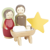 Weihnachtskrippen-Spielset aus Naturholz