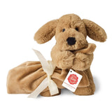 Brauner Hund mit Schnuffeltuch von Hermann Teddy_17 cm_01