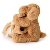 Brauner Hund mit Schnuffeltuch von Hermann Teddy_17 cm_03