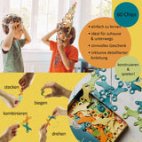 Anwendungsmöglichkeiten von Binabo Konstruktionsspielzeug von TicToys bestehend aus 60 bunten Chips